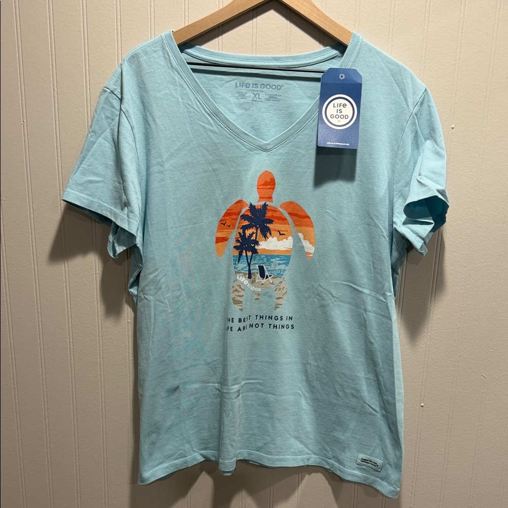 Life Is Good Light Blue Short Sleeve Tee